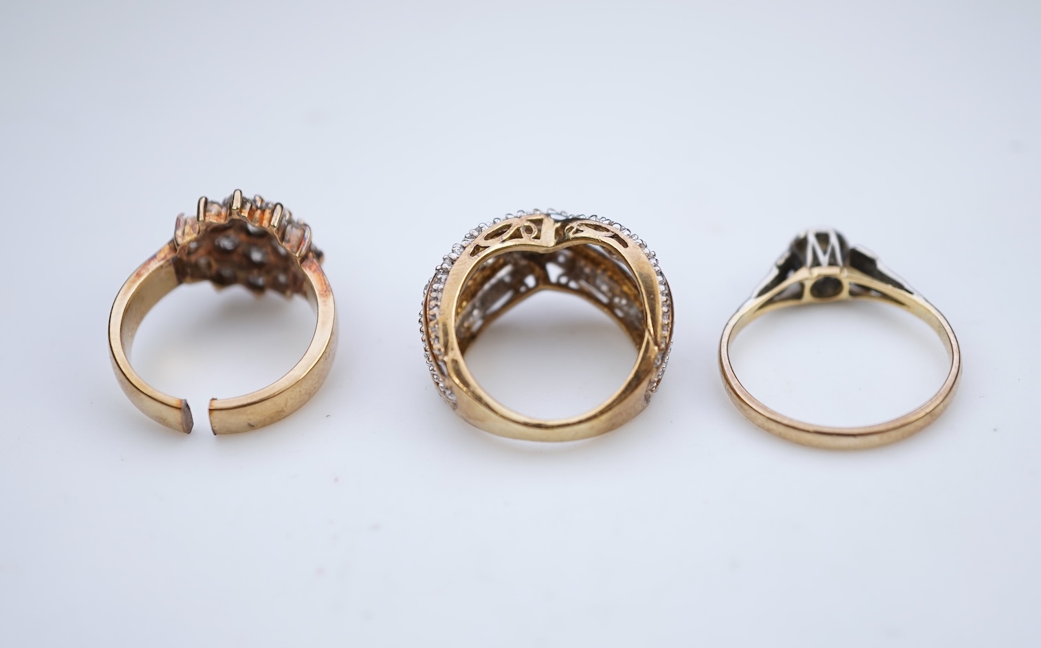 Three diamond rings